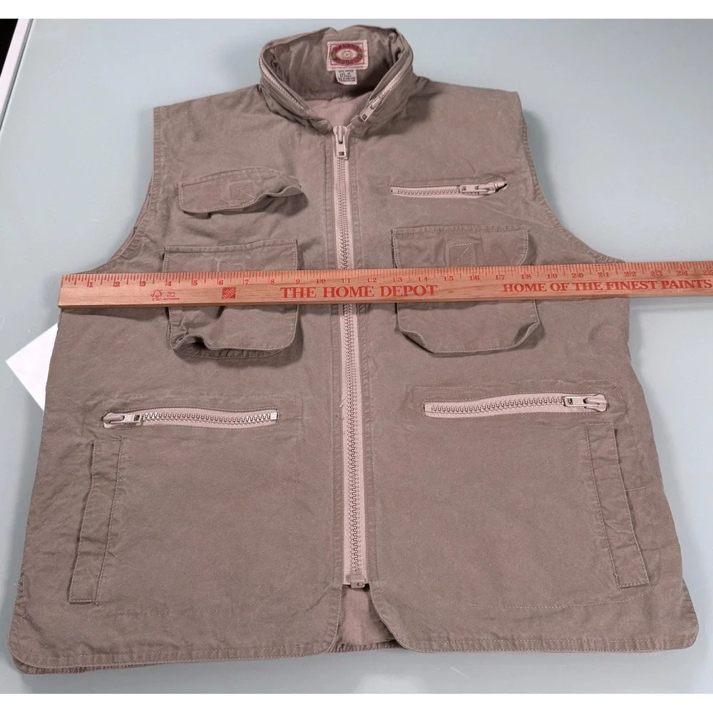 VTG 80s Banana Republic Hooded Bush Vest Mens M Safari Travel Mill Vally Khaki